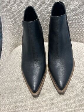 Vince Camuto Black Pointed Toe Ankle Booties